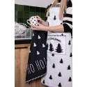 Clayre & Eef Christmas Table Runner 50x140 cm Black White Cotton Rectangle Christmas Trees