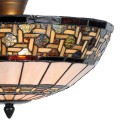 LumiLamp Ceiling Lamp Tiffany Ø 40x23 cm  Brown Beige Metal Glass Semicircle