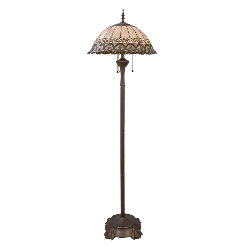 2LumiLamp Floor Lamp Tiffany Ø 50x165 cm  Beige Brown