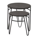 Clayre & Eef Side Table Set of 2 Ø 51 / Ø 41 cm Brown Iron