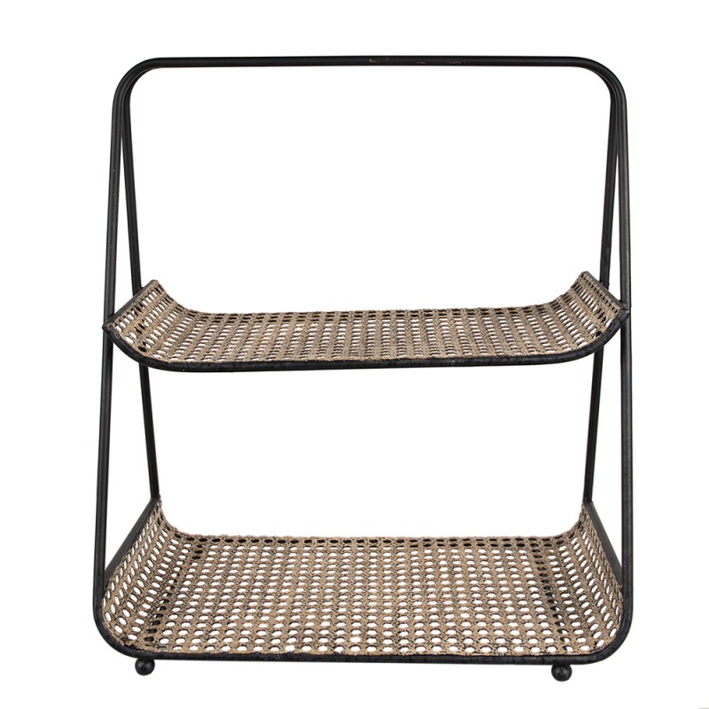 Clayre & Eef 2-Tiered Stand 46 cm Brown Black Iron