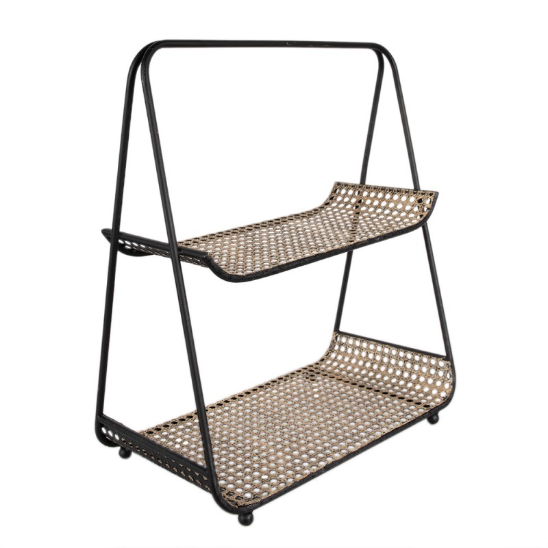 Clayre & Eef 2-Tiered Stand 46 cm Brown Black Iron