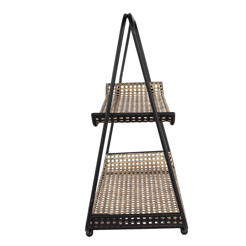 Clayre & Eef 2-Tiered Stand 46 cm Brown Black Iron