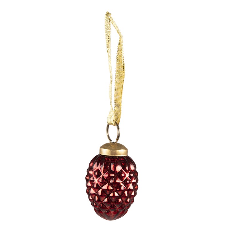 Clayre & Eef Christmas Bauble Ø 4 cm Red Glass