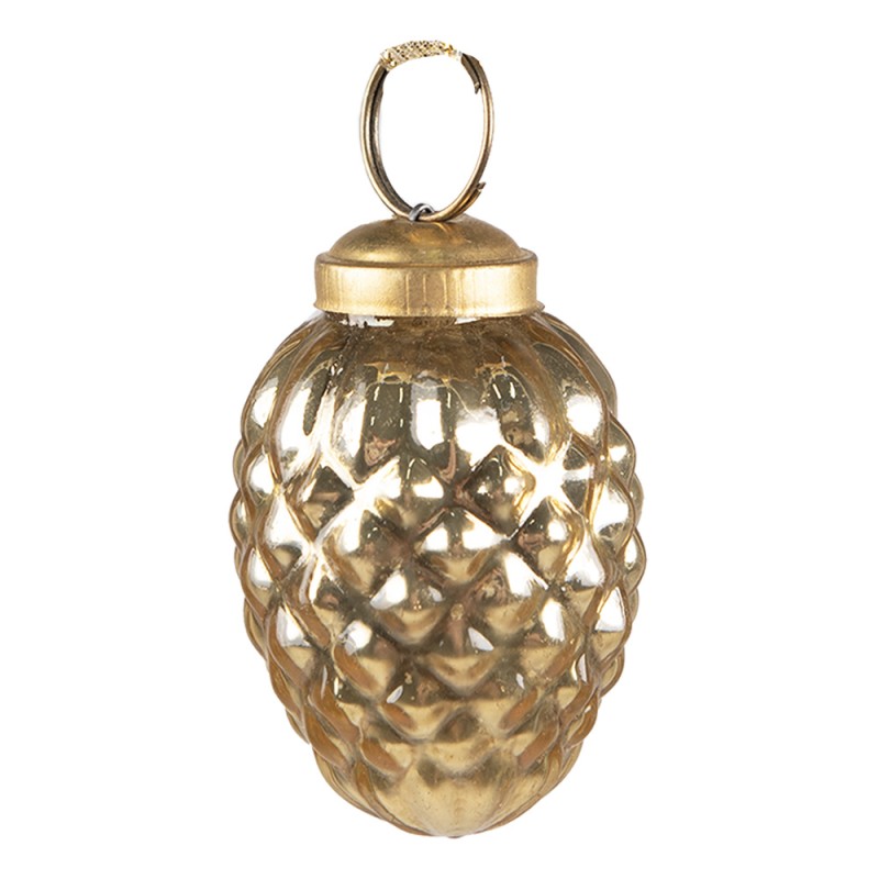 Clayre & Eef Christmas Bauble Ø 4 cm Gold colored Glass
