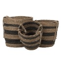 Clayre & Eef Storage Basket Set of 3 Ø 33x33 cm Brown Seagrass Round