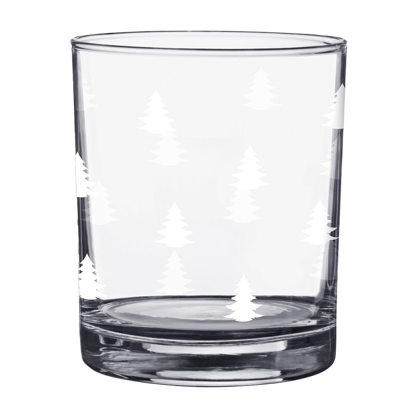 Clayre & Eef Bicchiere d'acqua 230 ml Vetro Alberi di Natale