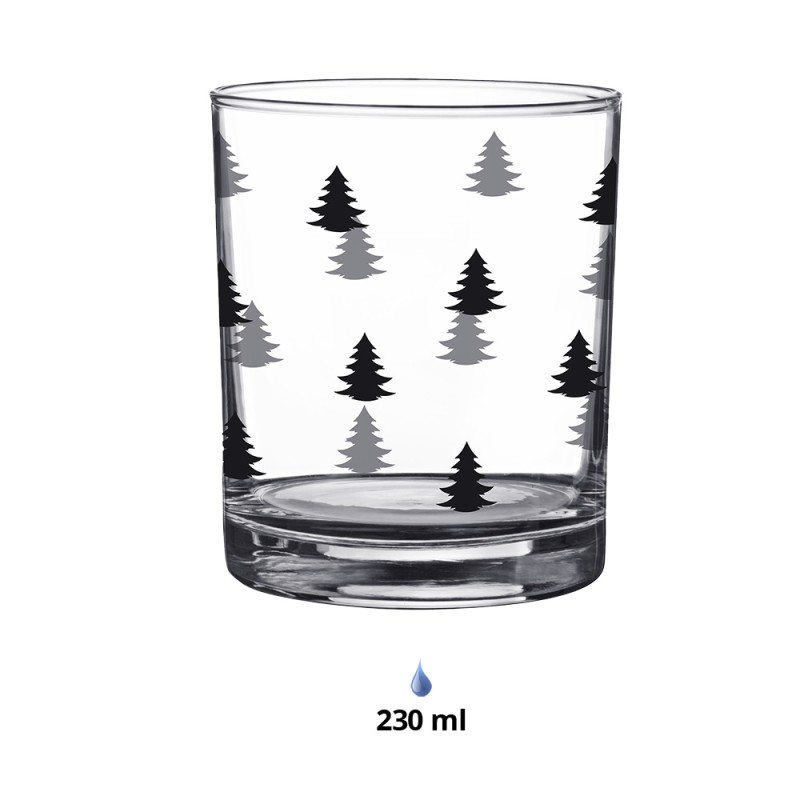 Clayre & Eef Verre d'eau 230 ml Verre Sapins de Noël