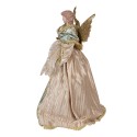 Clayre & Eef Weihnachtsdekorationsfigur Engel 43 cm Goldfarbig Textil auf Kunststoff