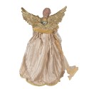 Clayre & Eef Weihnachtsdekorationsfigur Engel 43 cm Goldfarbig Textil auf Kunststoff