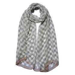 Juleeze Sjaal Dames Print  50x160 cm Groen Beige
