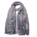 Juleeze Sciarpa donna stampata 50x160 cm Grigio Fiori