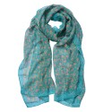 Juleeze Printed Scarf 50x160 cm Green Flowers