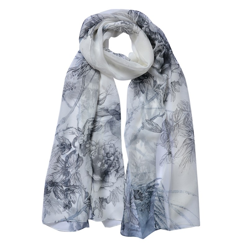 Juleeze Sciarpa donna stampata 50x160 cm Grigio Fiori