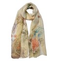 Juleeze Printed Scarf 50x160 cm Green Beige Flowers