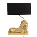 Clayre & Eef Table Lamp Lion 32x22x44 cm  Gold colored Black Plastic