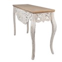 Clayre & Eef Sidetable  111x40x77 cm Wit Bruin Hout