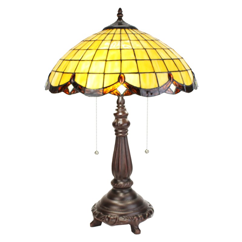 LumiLamp Lampe de table Tiffany Ø 41x57 cm  Jaune Verre