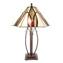 LumiLamp Lampe de table Tiffany Ø 45x61 cm  Beige Verre