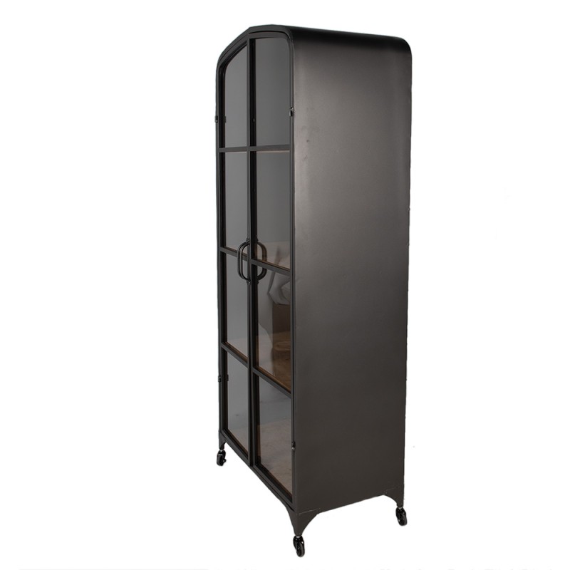 Clayre & Eef Bookcase 70x38x158 cm Black Iron Glass