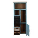 Clayre & Eef Locker Cabinet 60x33x160 cm Blue Brown Iron Glass
