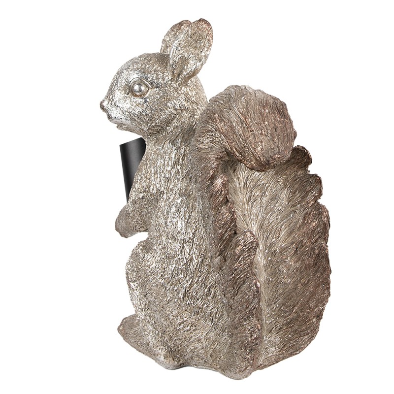 Clayre & Eef Table Lamp Squirrel 24x12x25 cm Silver colored Plastic