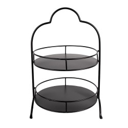 Clayre & Eef 2-Tiered Stand Ø 30x45 cm Black Iron