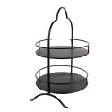 Clayre & Eef 2-Tiered Stand Ø 30x45 cm Black Iron