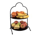 Clayre & Eef 2-Tiered Stand Ø 30x45 cm Black Iron