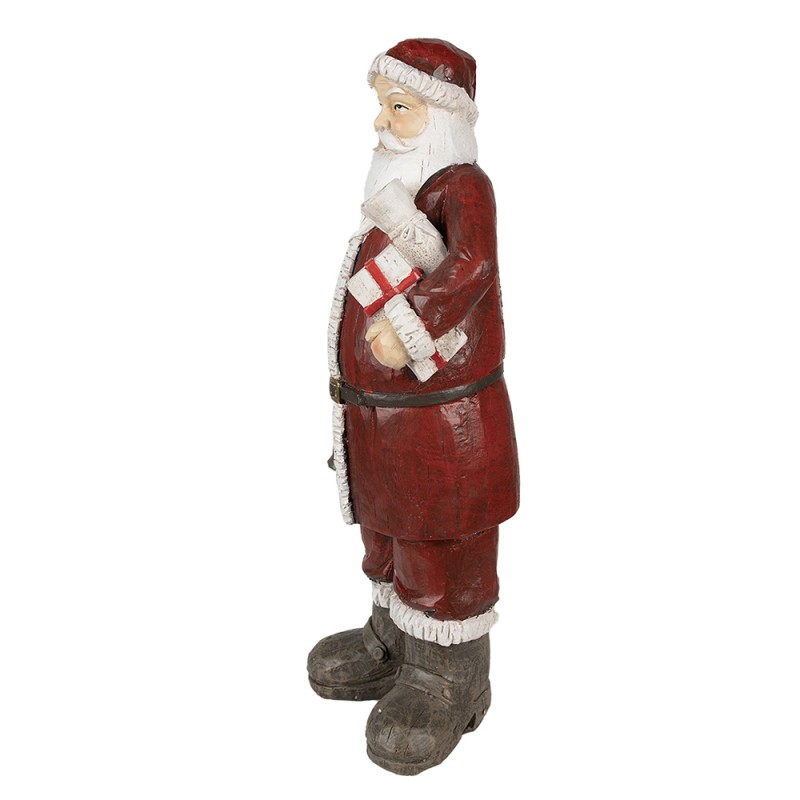 Clayre & Eef Figur Weihnachtsmann 18x14x46 cm Rot Polyresin