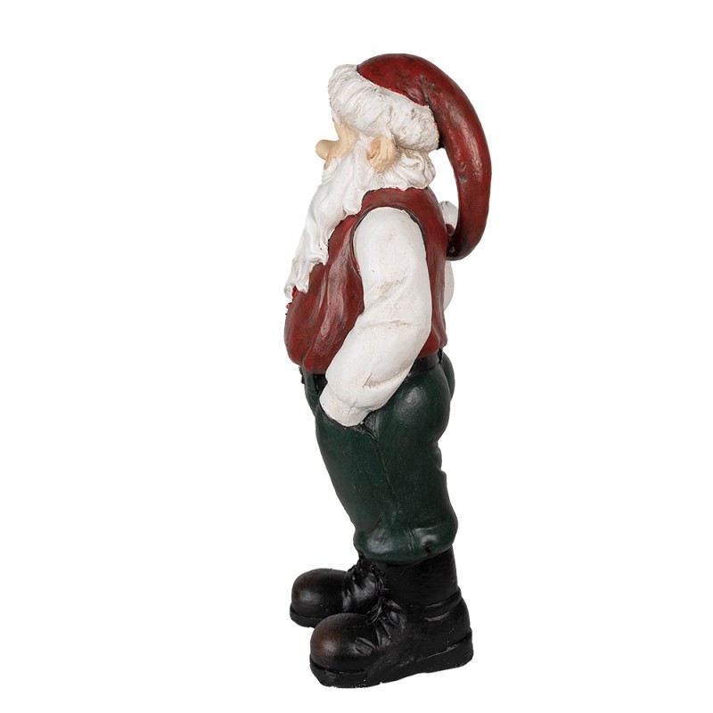 Clayre & Eef Figur Weihnachtsmann 26x25x51 cm Rot Polyresin