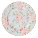 Clayre & Eef Breakfast Plate Ø 19 cm Green Pink Porcelain Flowers