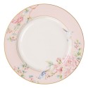 Clayre & Eef Dinner Plate Ø 27 cm Pink White Porcelain Flowers