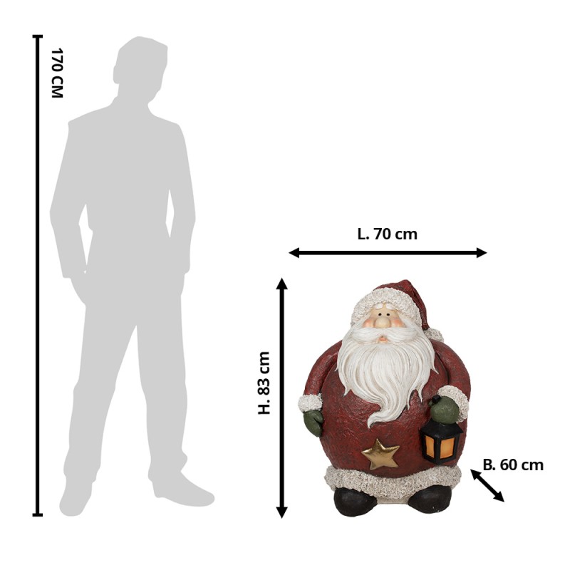 Clayre & Eef Figur Weihnachtsmann 70x60x83 cm Rot Polyresin