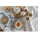 Clayre & Eef Tea Towel  50x70 cm White Blue Cotton Rectangle Roses