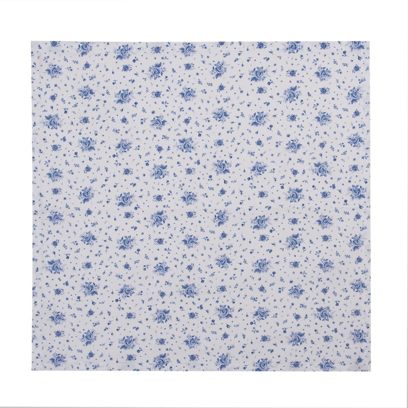 Clayre & Eef Tovaglioli Cotone set di 6 40x40 cm Bianco Blu  Quadrato Rose