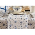 Clayre & Eef Napkins Cotton Set of 6 40x40 cm White Blue Square Roses