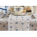 Clayre & Eef Serviettes Coton set de 6 40x40 cm Blanc Bleu Carré Roses