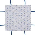 Clayre & Eef Brotkorb 35x35x8 cm Weiß Blau Baumwolle Quadrat Rosen