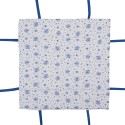 Clayre & Eef Bread Basket 35x35x8 cm White Blue Cotton Square Roses