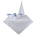 Clayre & Eef Broodmand  35x35x8 cm Wit Blauw Katoen Vierkant Roosjes