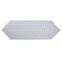 Clayre & Eef Table Runner 50x160 cm White Blue Cotton Rectangle Roses