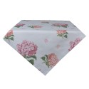 Clayre & Eef Nappe 100x100 cm Bleu Rose Coton Carré Hortensia