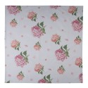 Clayre & Eef Nappe 100x100 cm Bleu Rose Coton Carré Hortensia