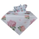 Clayre & Eef Tablecloth 150x250 cm Beige Pink Cotton Rectangle Hydrangea
