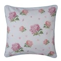 Clayre & Eef Housse de coussin 40x40 cm Bleu Rose Coton Hortensia