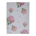 Clayre & Eef Theedoek  50x70 cm Blauw Roze Katoen Hortensia