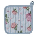 Clayre & Eef Pannenlap  16x16 cm Blauw Roze Katoen Hortensia