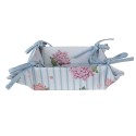 Clayre & Eef Bread Basket 35x35x8 cm Blue Pink Cotton Hydrangea