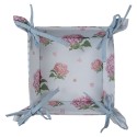 Clayre & Eef Bread Basket 35x35x8 cm Blue Pink Cotton Hydrangea